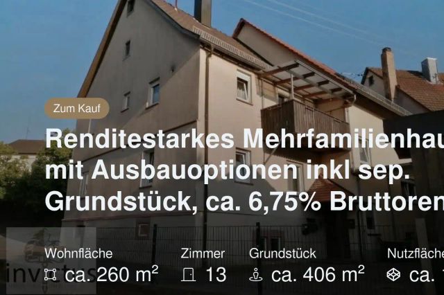Neu im Angebot: Renditestarkes Mehrfamilienhaus mit Ausbauoptionen und ca. 6,75% Bruttorendite