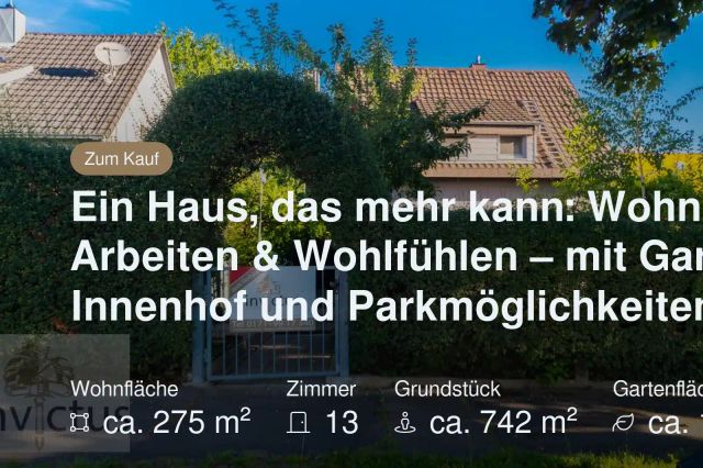 Nicht mehr verfügbar: Ein Haus, das mehr kann: Wohnen, Arbeiten & Wohlfühlen – mit Garten, Innenhof und Parkmöglichkeiten.