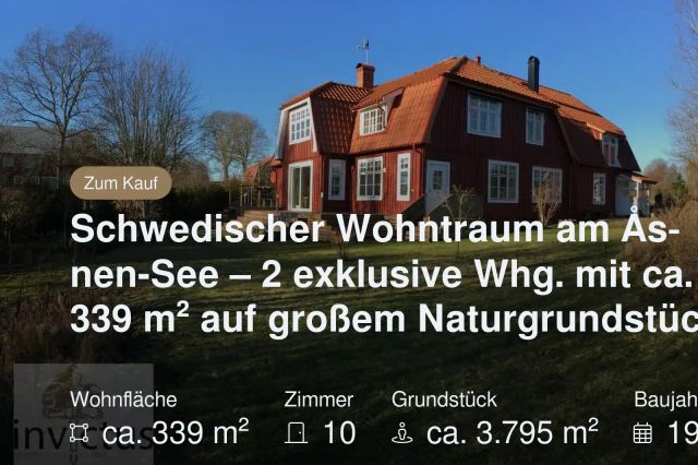 Neu im Angebot: Schwedischer Wohntraum am Åsnen-See – 2 exklusive Whg. mit ca. 339 m² auf großem Naturgrundstück!