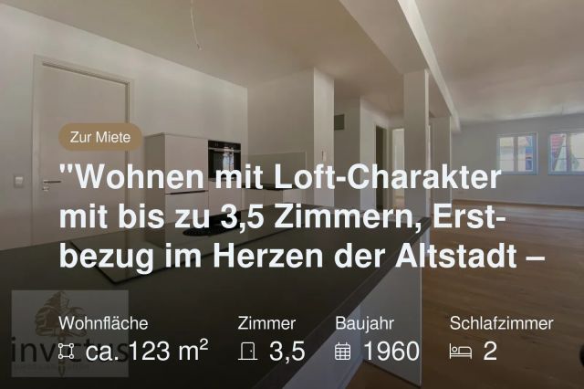 Neu im Angebot: „Wohnen mit Loft-Charakter mit bis zu 3,5 Zimmern, Erstbezug im Herzen der Altstadt –