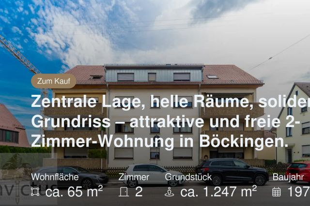 Neu im Angebot: Zentrale Lage, helle Räume, solider Grundriss – attraktive und freie 2-Zimmer-Wohnung in Böckingen.