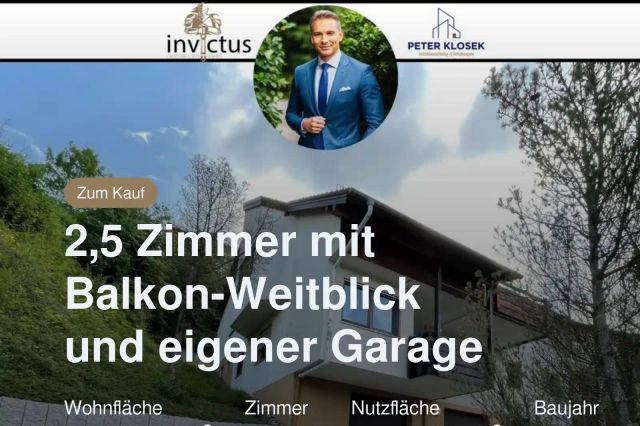 Neu im Angebot: 2,5 Zimmer mit Balkon-Weitblick und eigener Garage