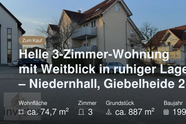 Neu im Angebot: Helle 3-Zimmer-Wohnung mit Weitblick in ruhiger Lage – Niedernhall, Giebelheide 2