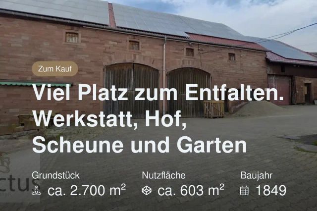 Neu im Angebot: Viel Platz zum Entfalten. Werkstatt, Hof, Scheune und Garten