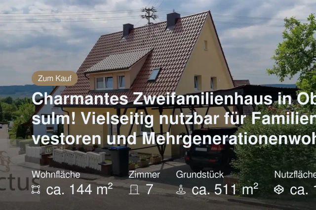Neu im Angebot: Charmantes Zweifamilienhaus in Obersulm! Vielseitig nutzbar für Familien, Investoren und Mehrgenerationenwohnen