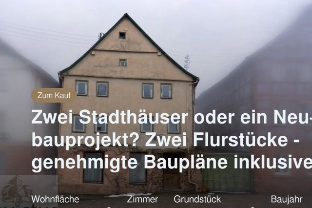 Neu im Angebot: Zwei Stadthäuser oder ein Neubauprojekt? Zwei Flurstücke – genehmigte Baupläne inklusive