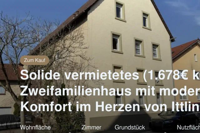 Neu im Angebot: Solide vermietetes (1.678€ kalt) Zweifamilienhaus mit modernem Komfort im Herzen von Ittlingen