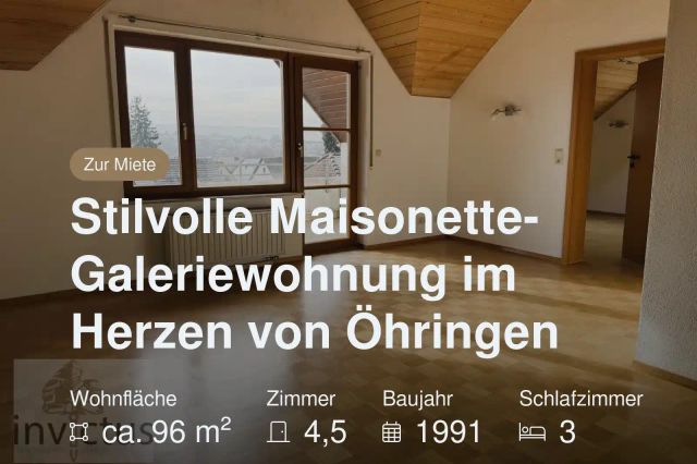 Neu im Angebot: Stilvolle Maisonette-Galeriewohnung im Herzen von Öhringen