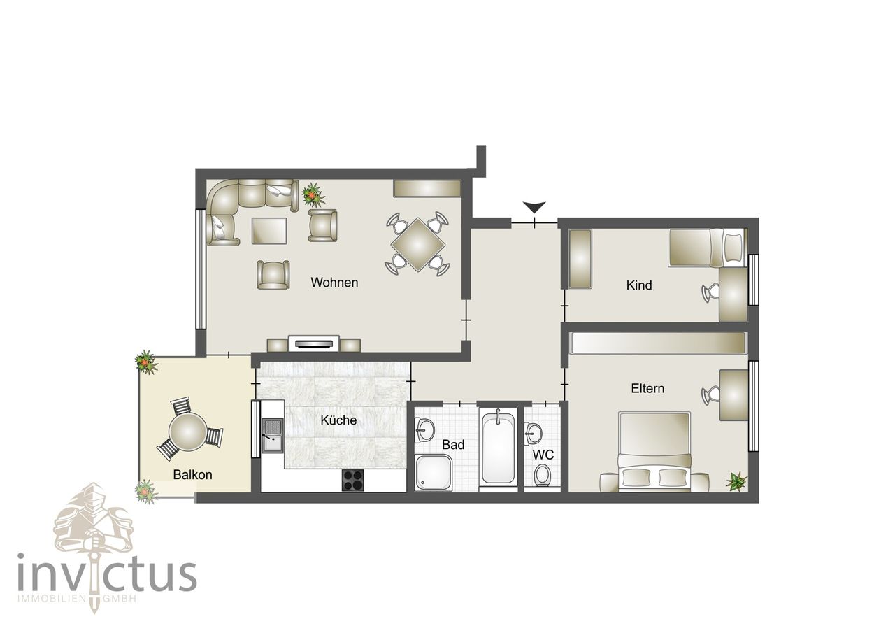Grundriss Whg. 3 im 1. OG