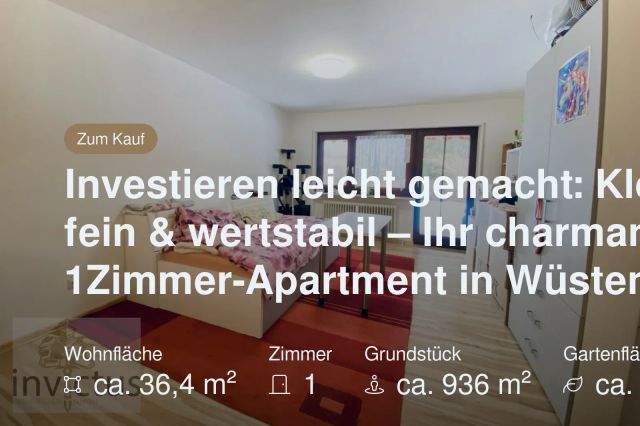 Neu im Angebot: Investieren leicht gemacht: Klein, fein & wertstabil – Ihr charmantes 1Zimmer-Apartment in Wüstenrot