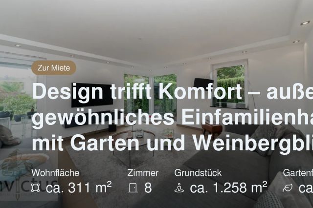 Neu im Angebot: Design trifft Komfort – außergewöhnliches Einfamilienhaus mit Garten und Weinbergblick