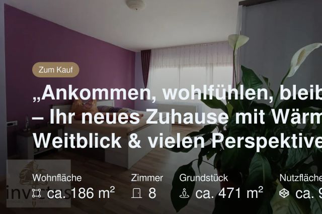 Neu im Angebot: „Ankommen, wohlfühlen, bleiben – Ihr neues Zuhause mit Wärme, Weitblick & vielen Perspektiven“