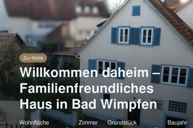 Nicht mehr verfügbar: Willkommen daheim – Familienfreundliches Haus in Bad Wimpfen
