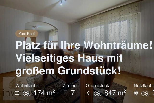 Neu im Angebot: Platz für Ihre Wohnträume! Vielseitiges Haus mit großem Grundstück!