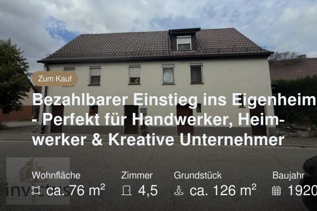 Neu im Angebot: Bezahlbarer Einstieg ins Eigenheim – Perfekt für Handwerker, Heimwerker & Kreative Unternehmer