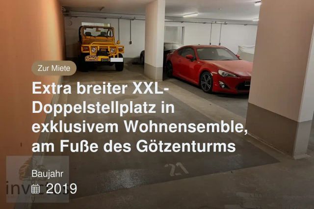 Neu im Angebot: Extra breiter XXL-Doppelstellplatz in exklusivem Wohnensemble, am Fuße des Götzenturms