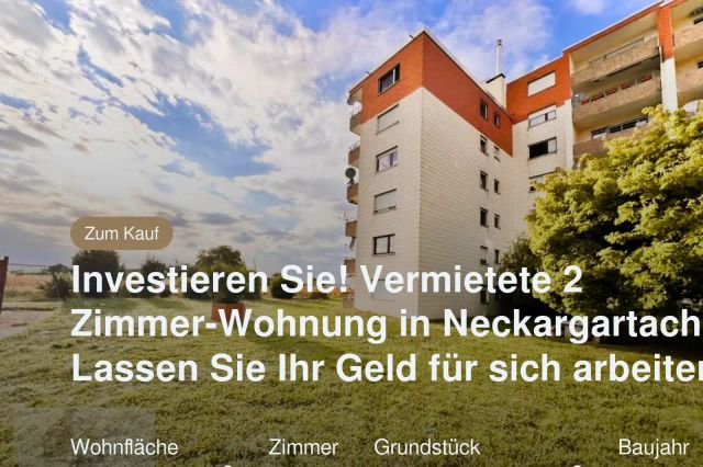 Nicht mehr verfügbar: Investieren Sie! Vermietete 2 Zimmer-Wohnung in Neckargartach. Lassen Sie Ihr Geld für sich arbeiten