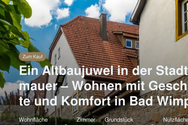 Neu im Angebot: Ein Altbaujuwel in der Stadtmauer – Wohnen mit Geschichte und Komfort in Bad Wimpfen