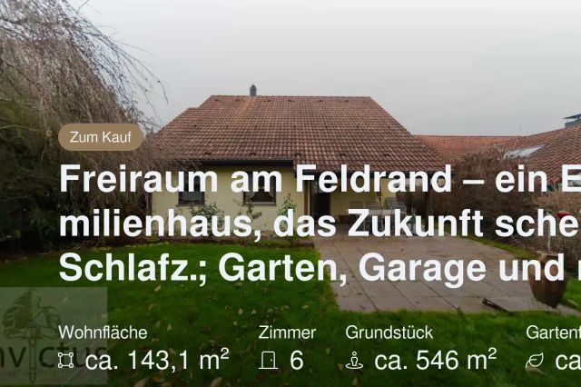 Neu im Angebot: Freiraum am Feldrand – ein Einfamilienhaus, das Zukunft schenkt; 4 Schlafz.; Garten, Garage und mehr