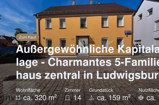 Nicht mehr verfügbar: Außergewöhnliche Kapitalanlage – Charmantes 5-Familienhaus zentral in Ludwigsburg