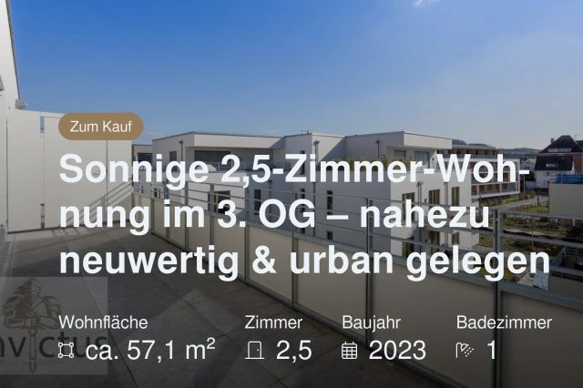 Neu im Angebot: Sonnige 2,5-Zimmer-Wohnung im 3. OG – nahezu neuwertig & urban gelegen
