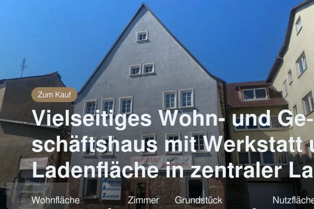 Neu im Angebot: Vielseitiges Wohn- und Geschäftshaus mit Werkstatt und Ladenfläche in zentraler Lage