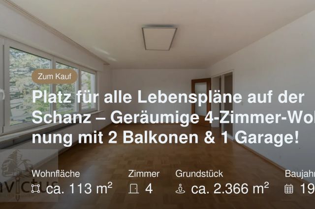 Neu im Angebot: Platz für alle Lebenspläne auf der Schanz – Geräumige 4-Zimmer-Wohnung mit 2 Balkonen & 1 Garage!