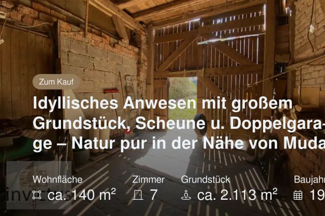 Neu im Angebot: Idyllisches Anwesen mit großem Grundstück, Scheune u. Doppelgarage – Natur pur in der Nähe von Mudau